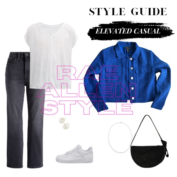 NWOT Rachel Zoe Royal Blue Tweed Cropped Blazer - Picture 5 of 14